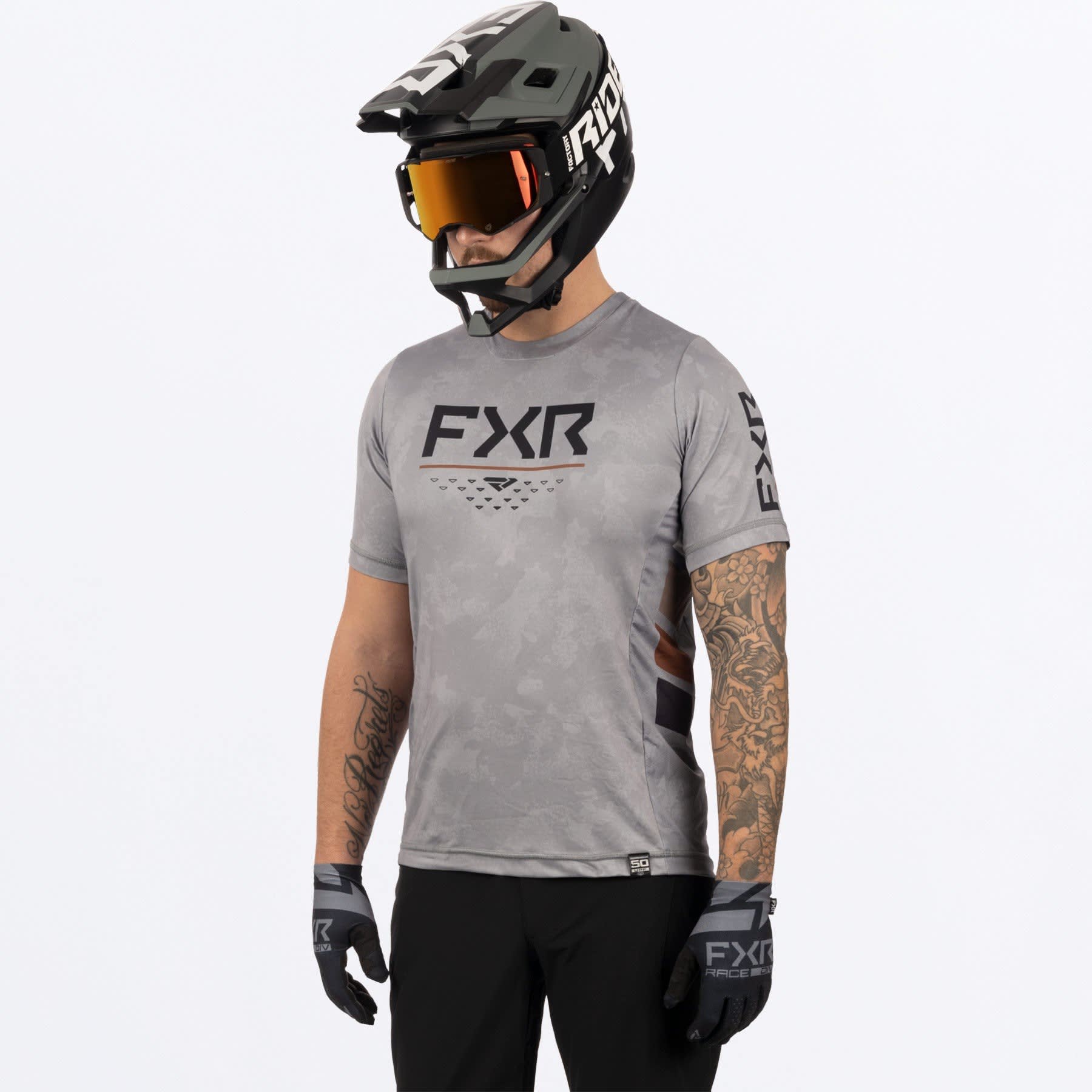 FXR M PROFLEX UPF SS JERSEY - GREY / COPPER
