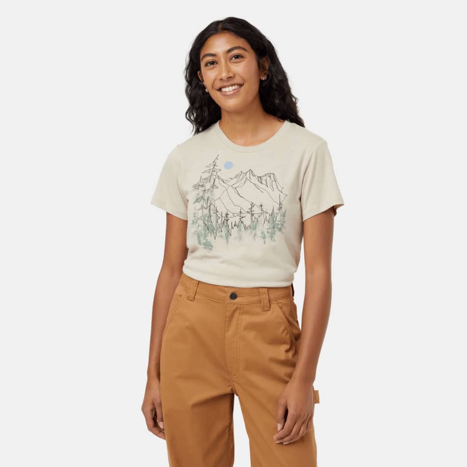 tentree W Mountain Fields T-Shirt Pale Oak/Meteorite - Image 3