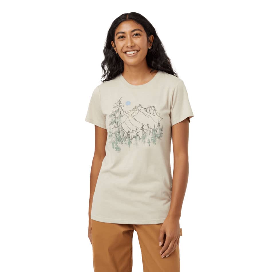 tentree W Mountain Fields T-Shirt Pale Oak/Meteorite