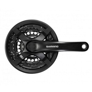 Shimano FC-TY501 Crankset 6/7/8 sp. 170mm, 28/38/48T w/CG, Riveted, Square, 47.5mm, Black