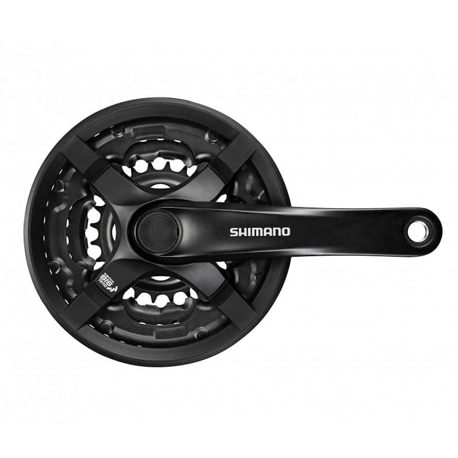 Shimano FC-TY501 Crankset 6/7/8 sp. 170mm, 28/38/48T w/CG, Riveted, Square, 47.5mm, Black