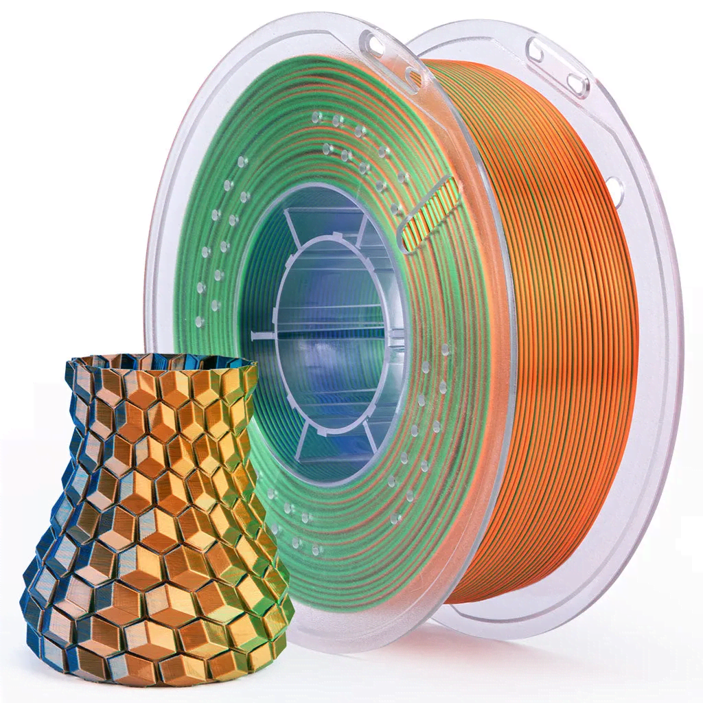 ELEGOO Silk PLA Filament 1.75mm 1KG - Blue / Green / Orange
