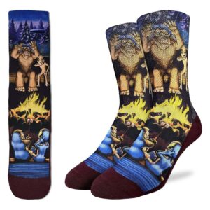 Good Luck Sock Bigfoot and Alien Camping Socks Mens 8-13