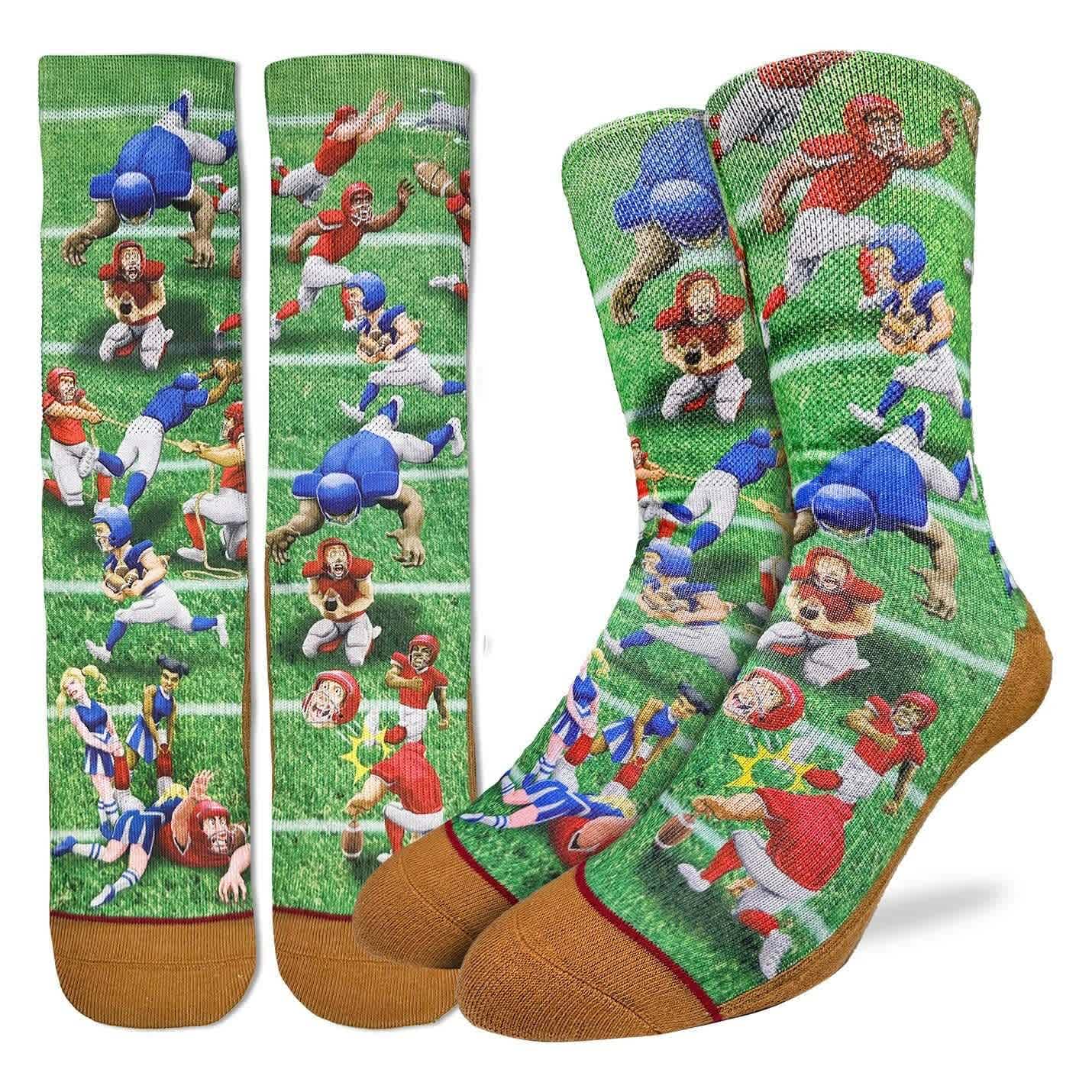 Good Luck Sock Crazy Football Socks Mens 8-13