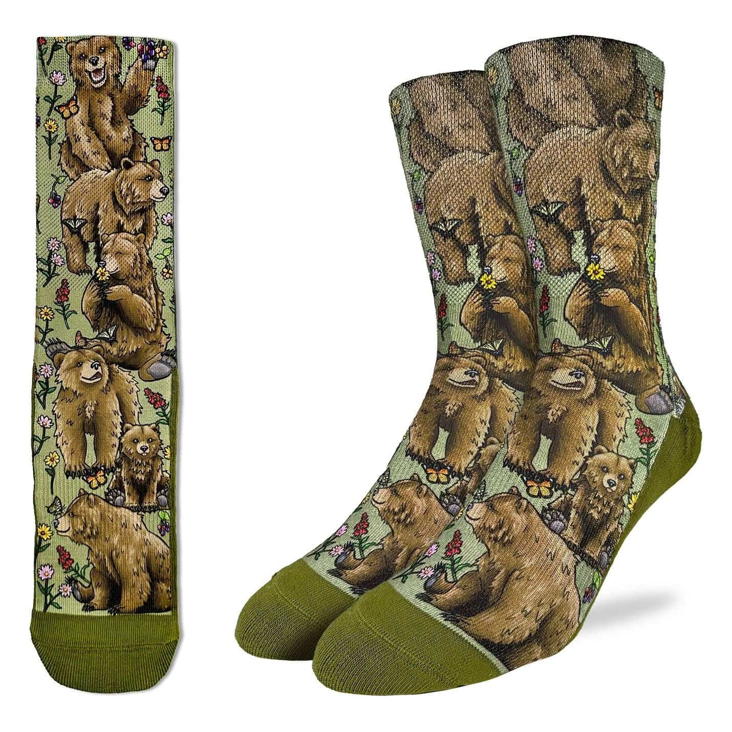 Good Luck Sock Grizzly Bears Socks Mens 8-13