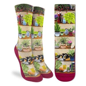 Good Luck Sock Bookshelf of Plants Socks Womens 5-10