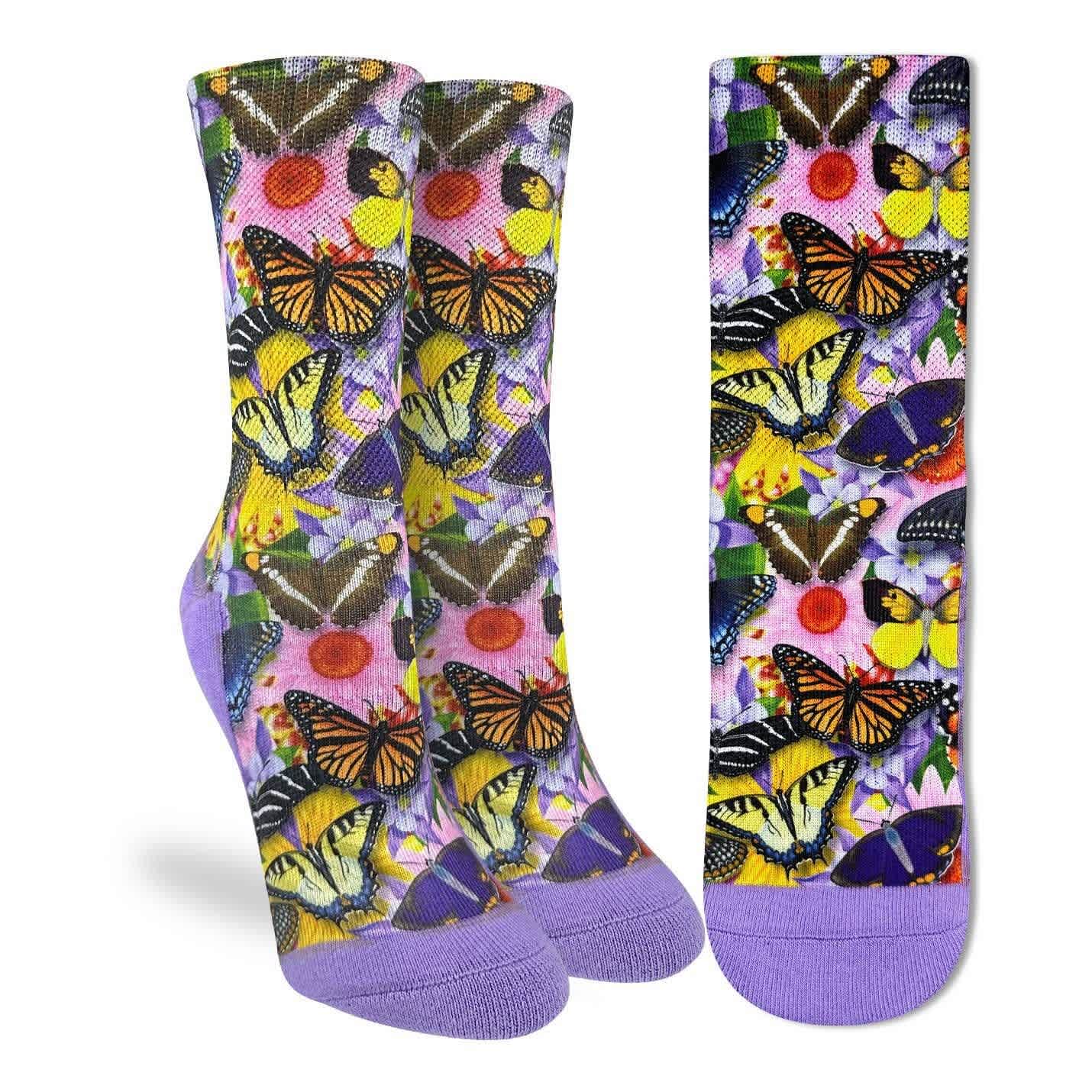 Good Luck Sock Botanical Butterflies Socks Womens 5-9