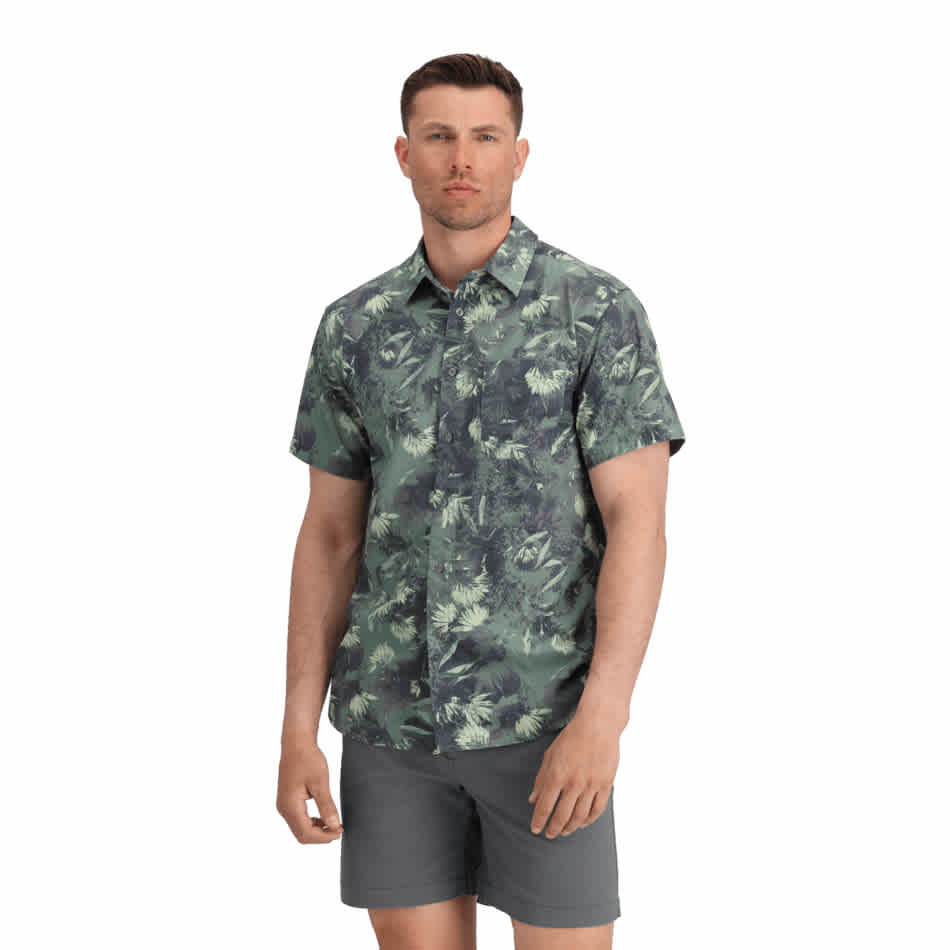 The North Face M S/S Baytrail Shirt Duck Green Prairie Flowers