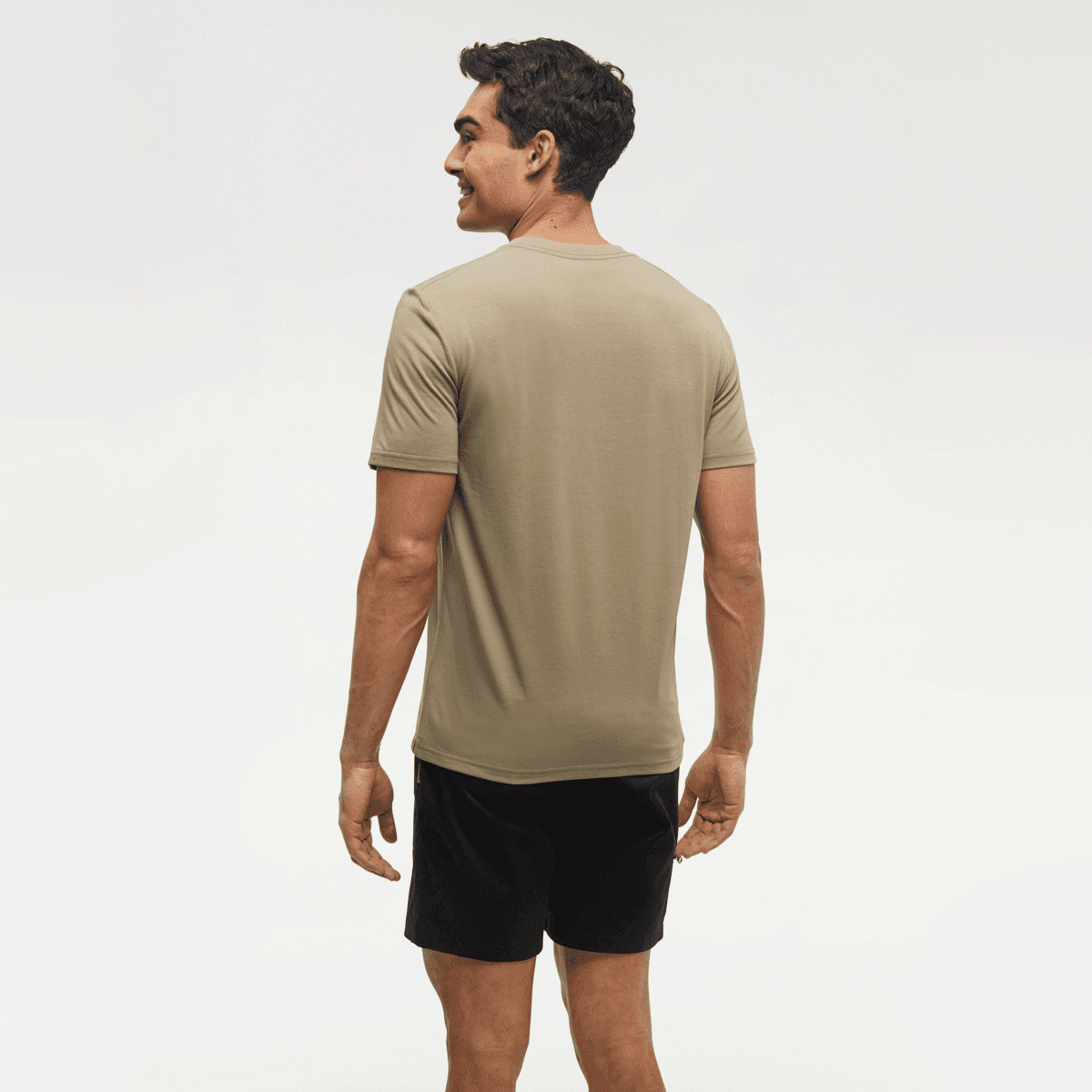 tentree M Cloudy Forest Ten Tee Khaki/Forest Shade - Image 2