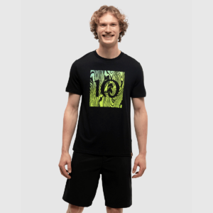 tentree M Restoration Woodblock Tee Meteorite /Lime