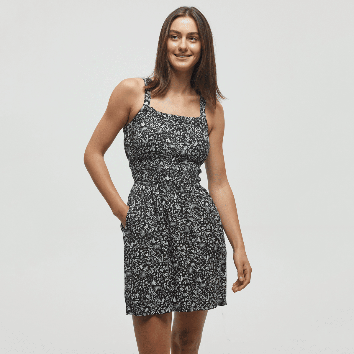 tentree W Overlook Dress Meteorite/Field Flower