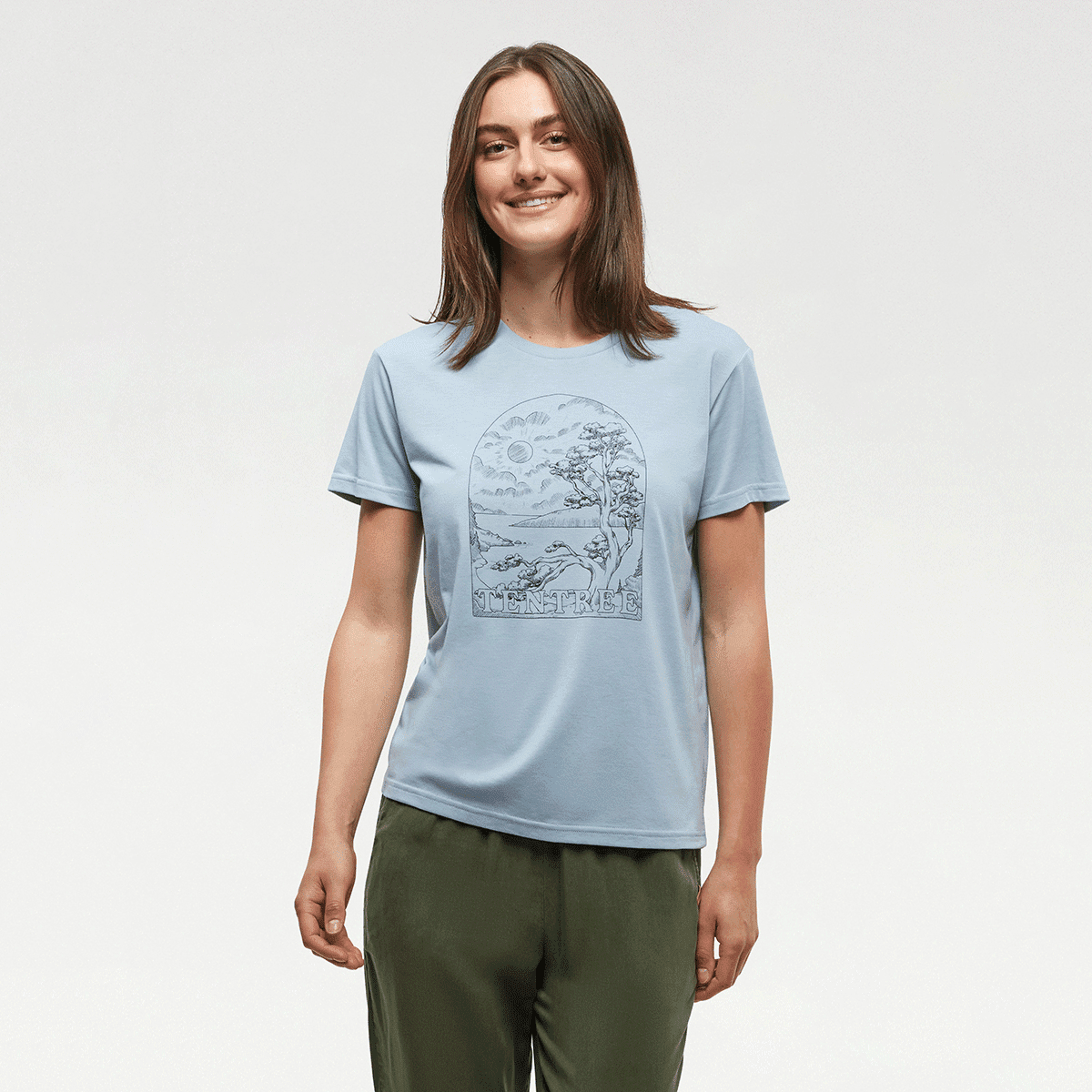 tentree W Tentree Clifftop Tee Blue Haze/Meteorite