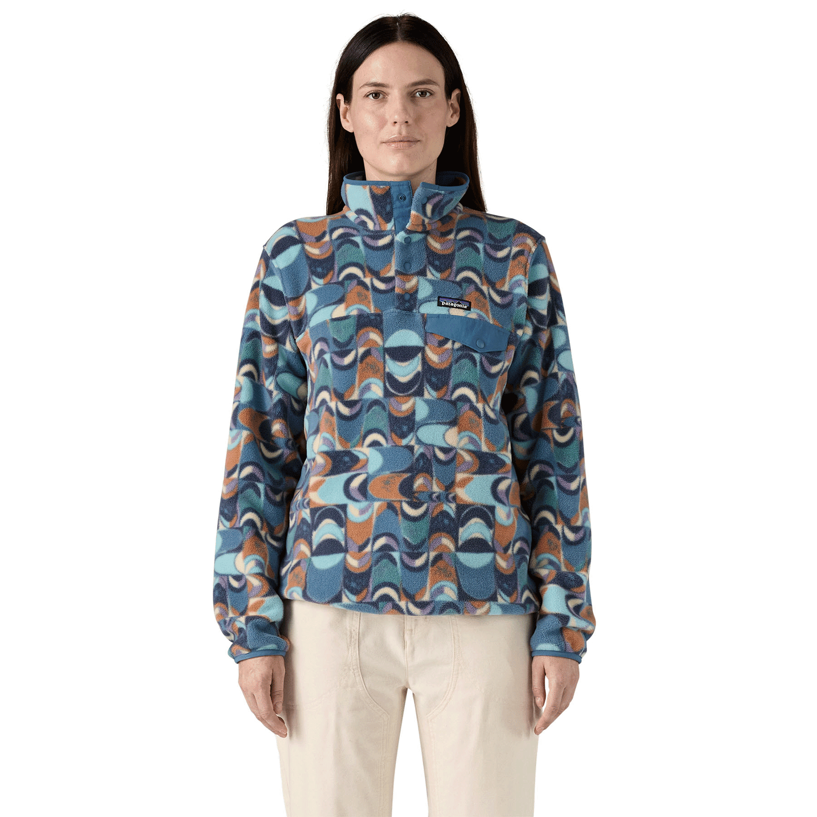 Patagonia W LW Synch Snap-T P/O Swallow Geo: Blue