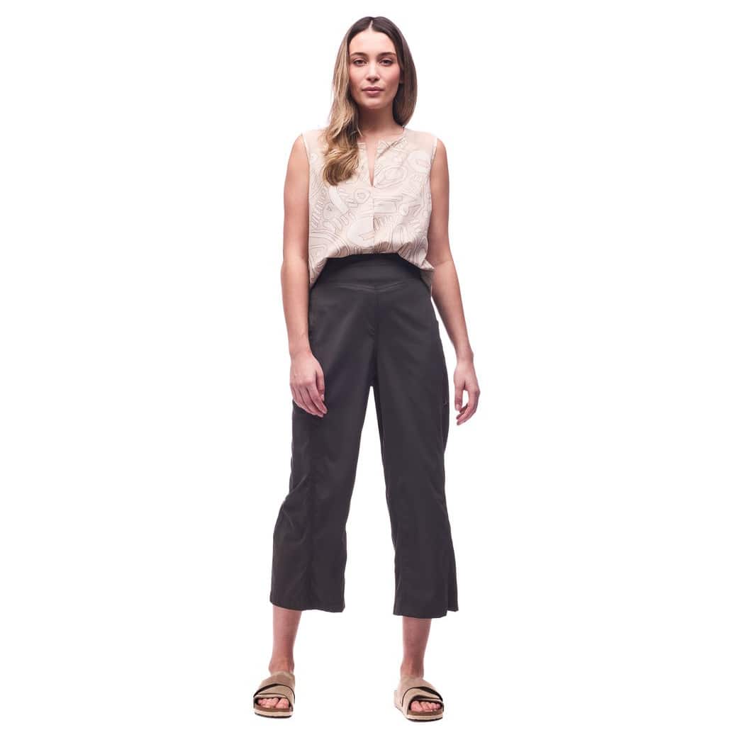 Indyeva Pierna High Waist Wide Leg Crop Pant Pine