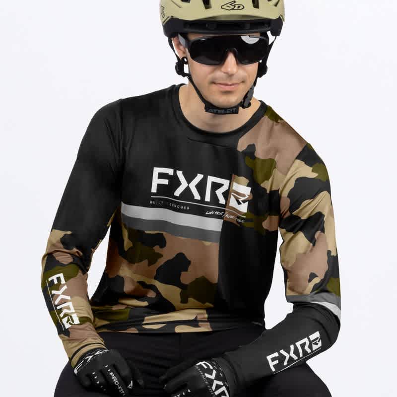 FXR M PROFLEX UPF LS JERSEY - BLACK CAMO - Image 2