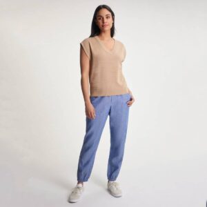 FIG Nola Sweater Vest - Stone