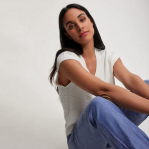 FIG Nola Sweater Vest - White