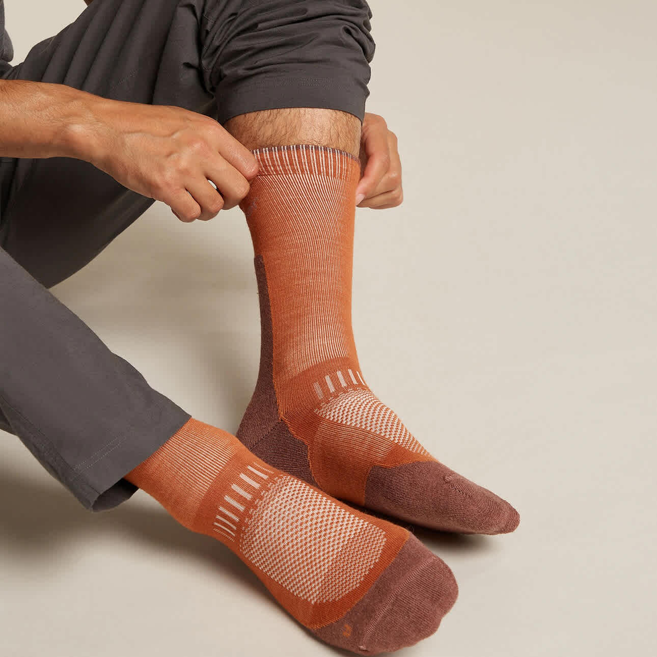 Icebreaker M Merino Hike+ Light Crew Dusty Clay/Carob - Image 2