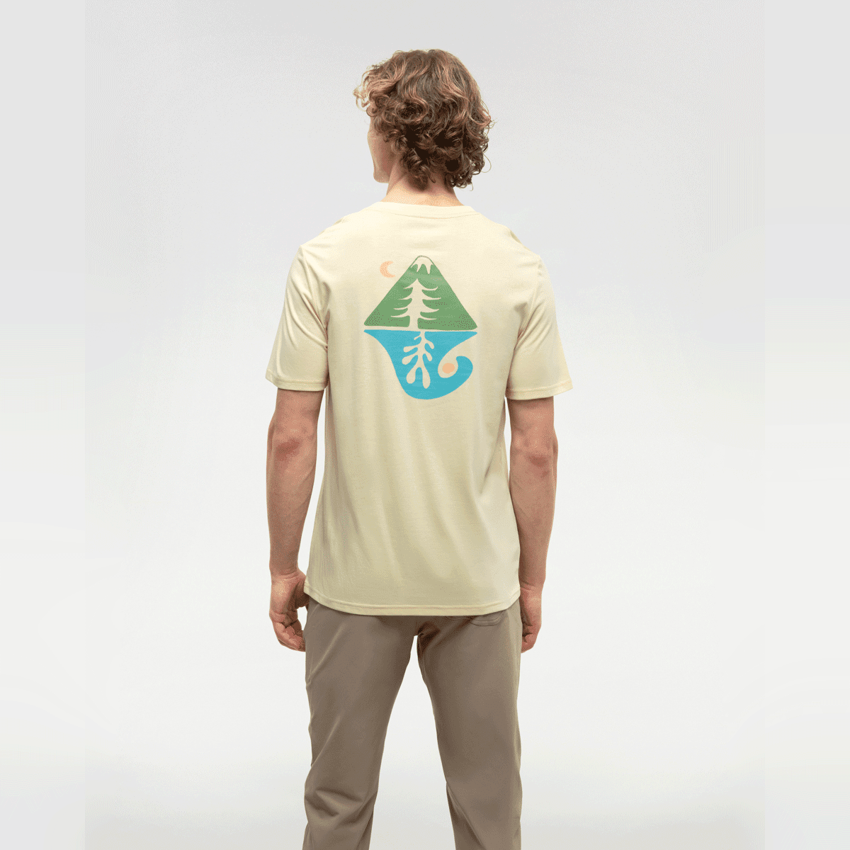 tentree M Seaforestation Tee Sunray/Sea Blue - Image 2