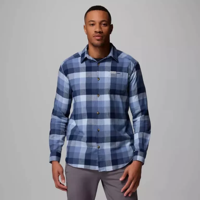 Columbia M Cornell Woods Flannel LS Shirt Navy