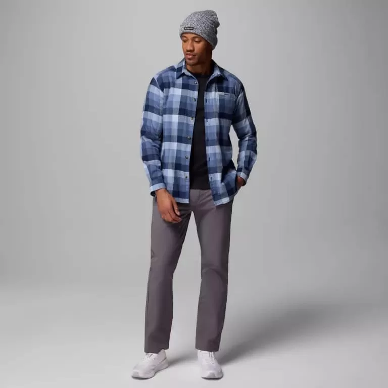 Columbia M Cornell Woods Flannel LS Shirt Navy - Image 4