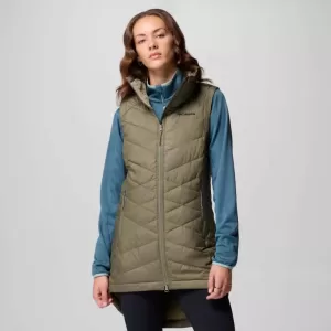 Columbia W Heavenly II Long Vest Stone Green