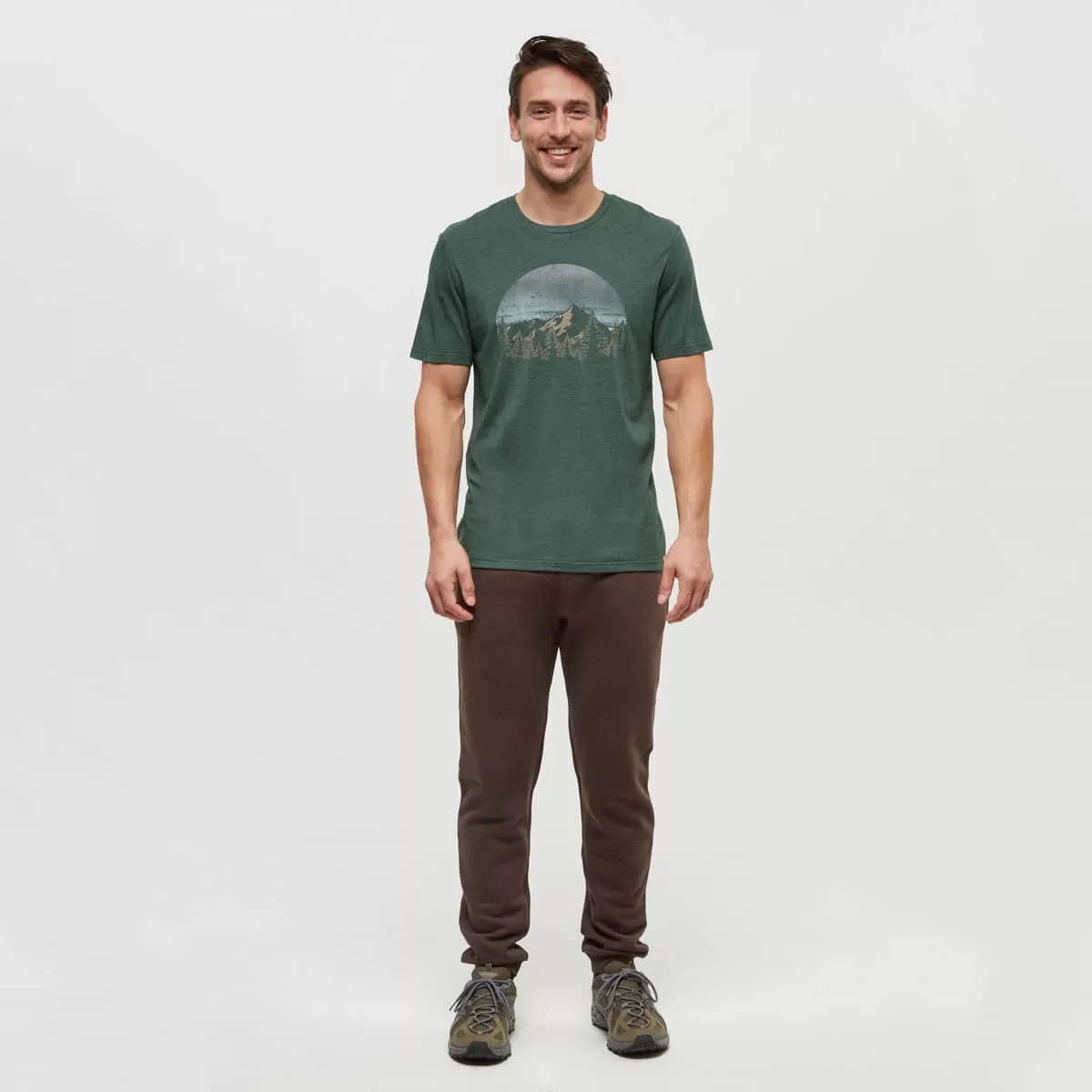 tentree M Vintage Sunset Tee Forest Pine Heather/Ocean Air - Image 4