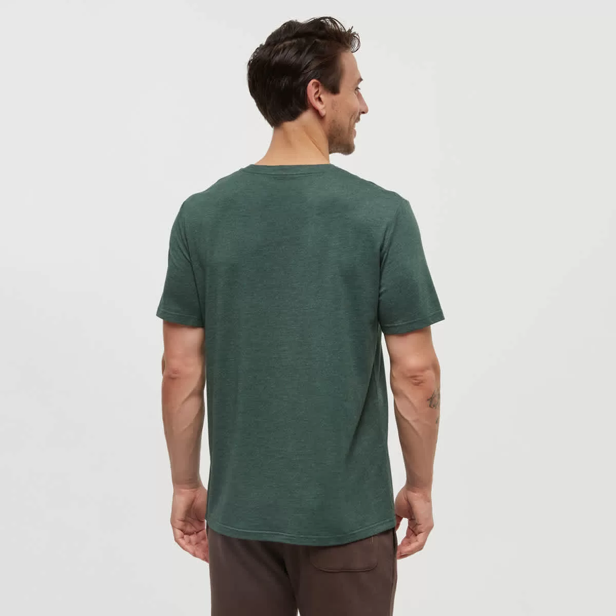 tentree M Vintage Sunset Tee Forest Pine Heather/Ocean Air - Image 2