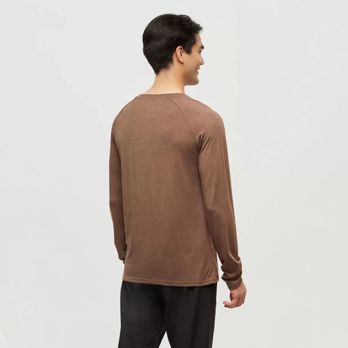 tentree M Baker Henley Longsleeve Clove Heather/White - Image 2