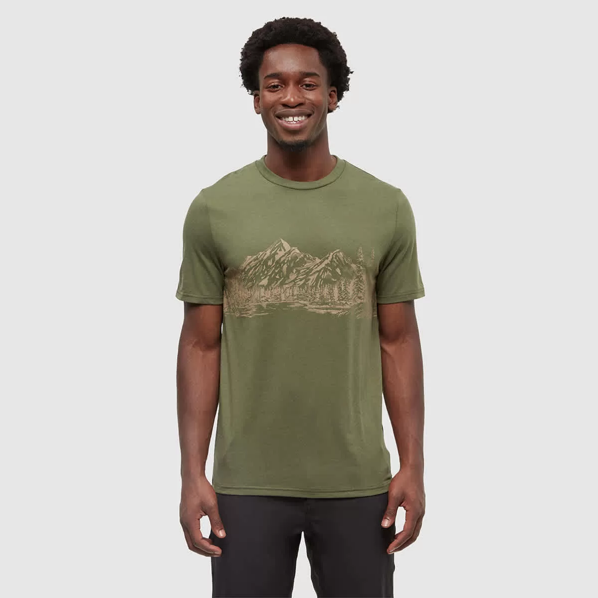 tentree M Mountain Scenic Tee Olive/Edgewood