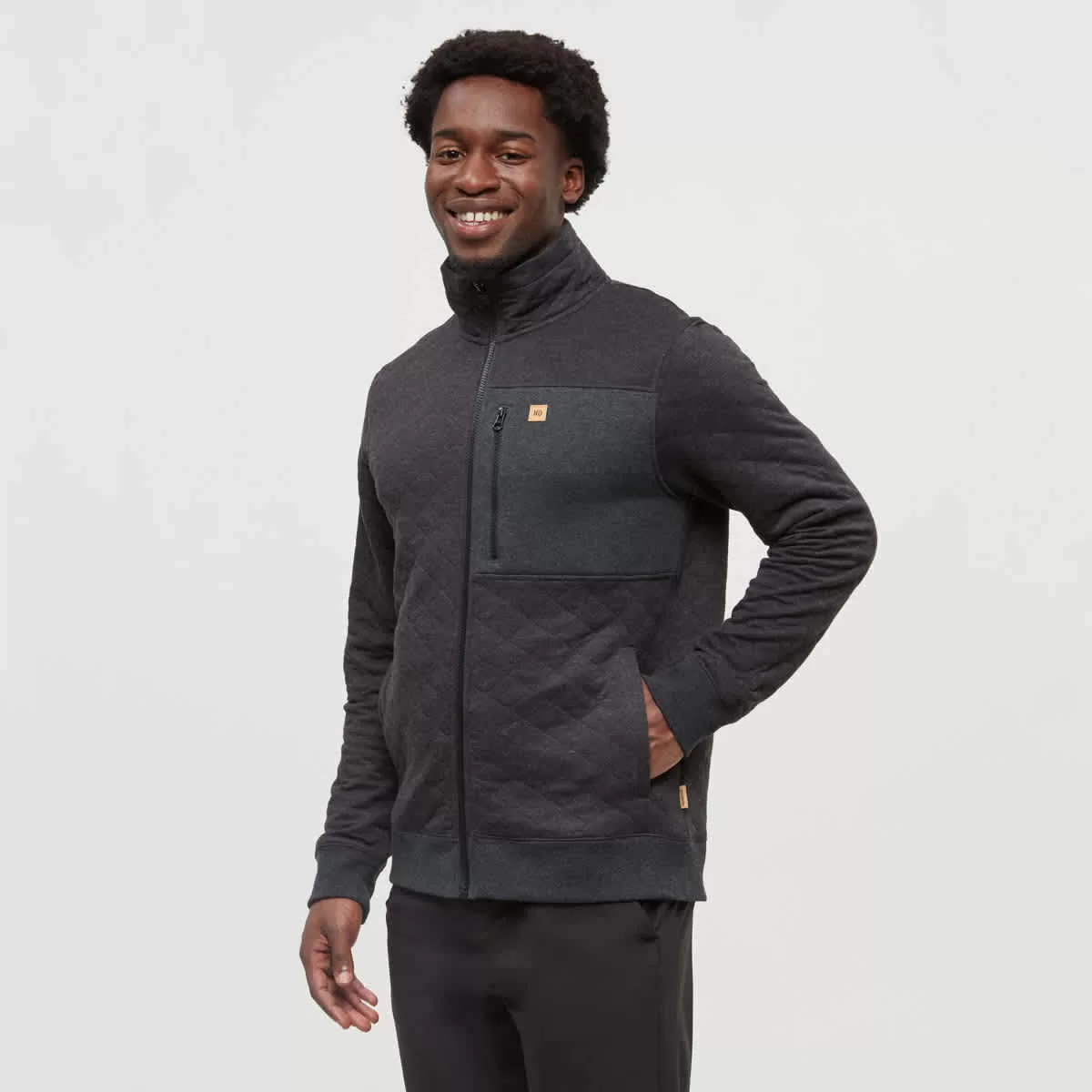 tentree M Begbie Full Zip Meteorite Heather