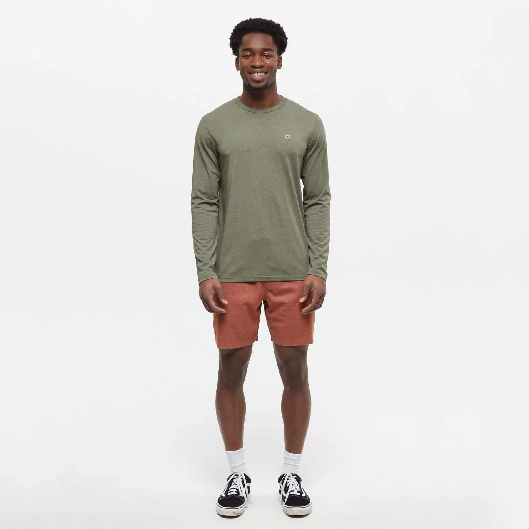 tentree M Baker Longsleeve Olive Heather - Image 3