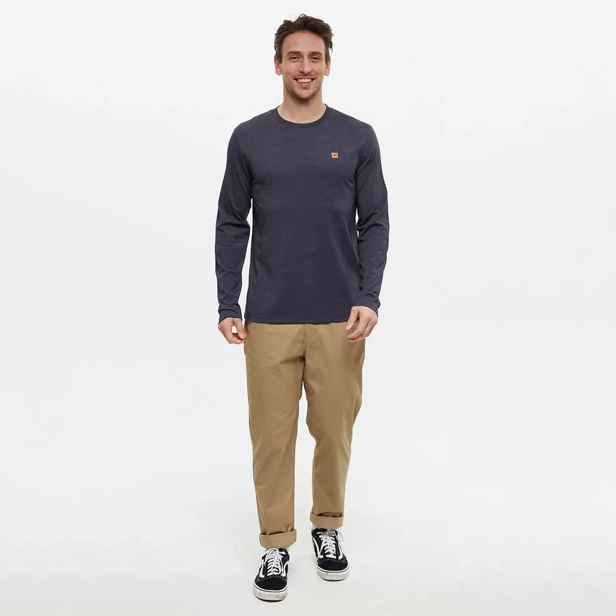 tentree M Baker Longsleeve Midnight Blue Heather - Image 3