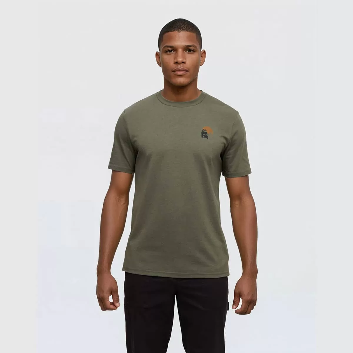 tentree M Mountain Pass Tee Olive/Meteorite