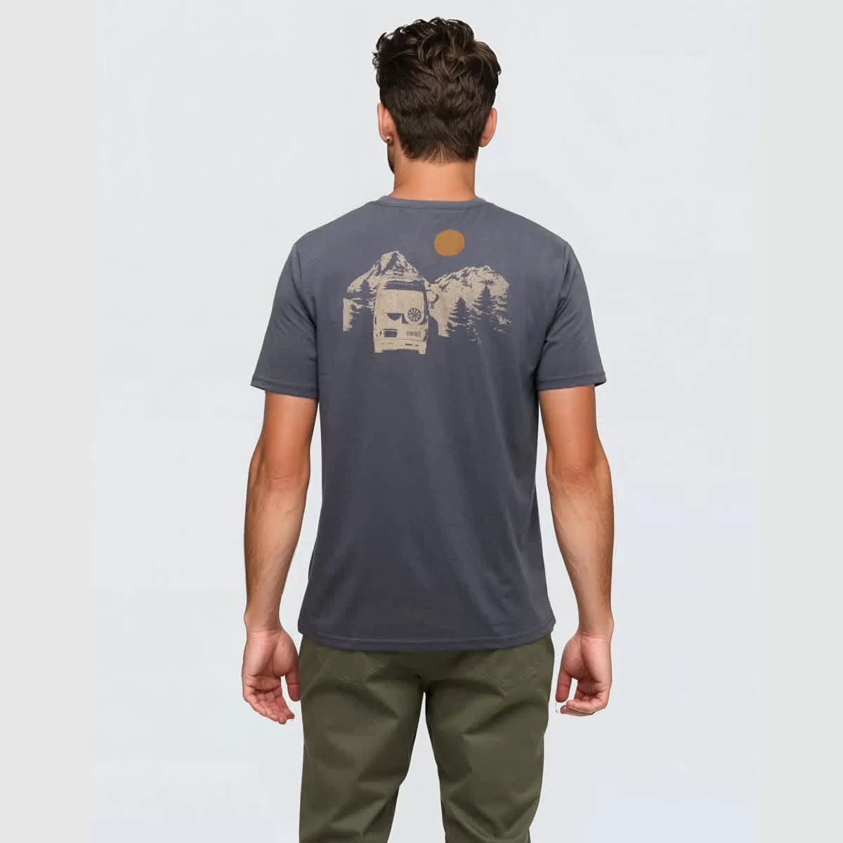 tentree M Mountain Pass Tee Graphite/Birchwood - Image 2