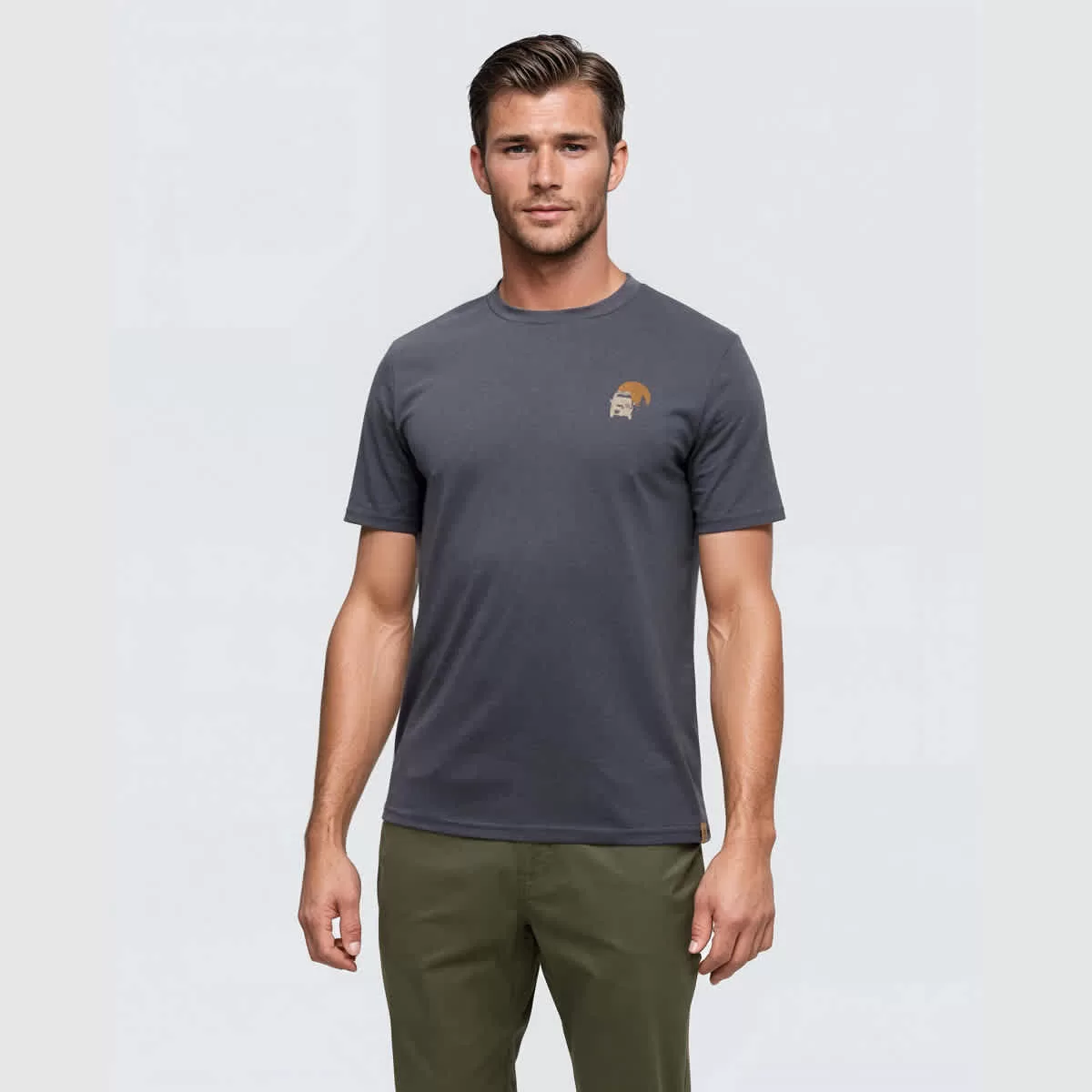 tentree M Mountain Pass Tee Graphite/Birchwood