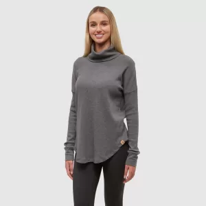 tentree W Highwood Turtleneck Dark Grey Heather