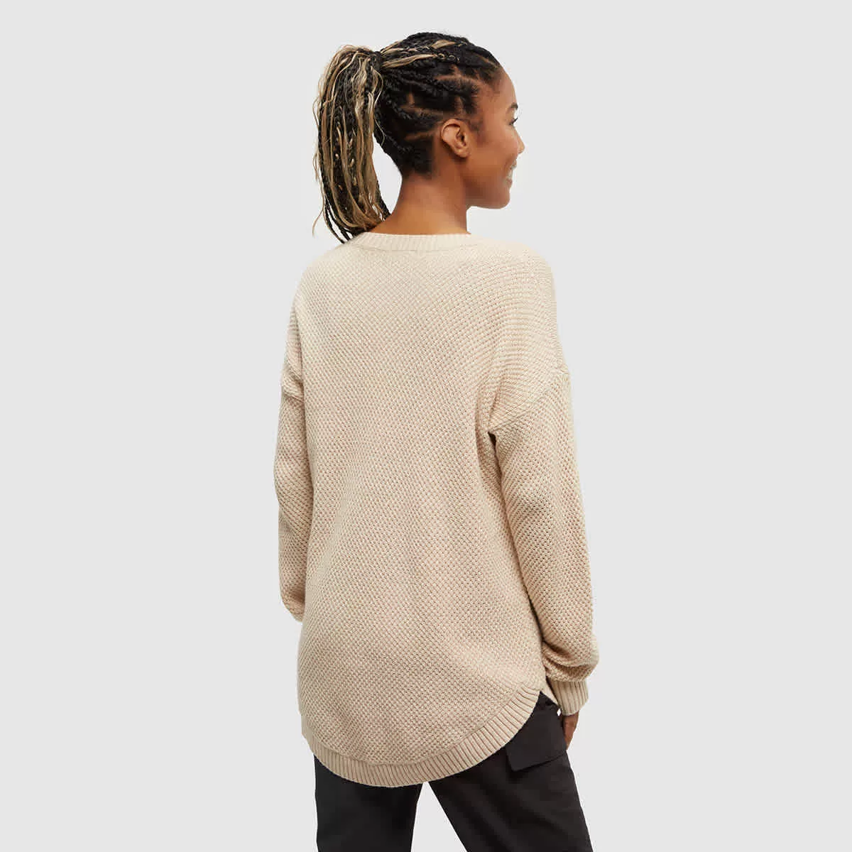tentree W Broughton Sweater Warm Oak Heather - Image 2