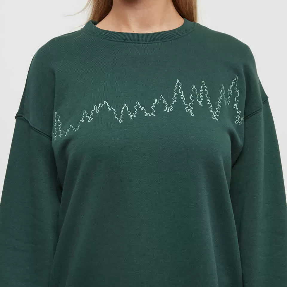 tentree W Juniper Outline Crew Forest Pine/Jade - Image 3
