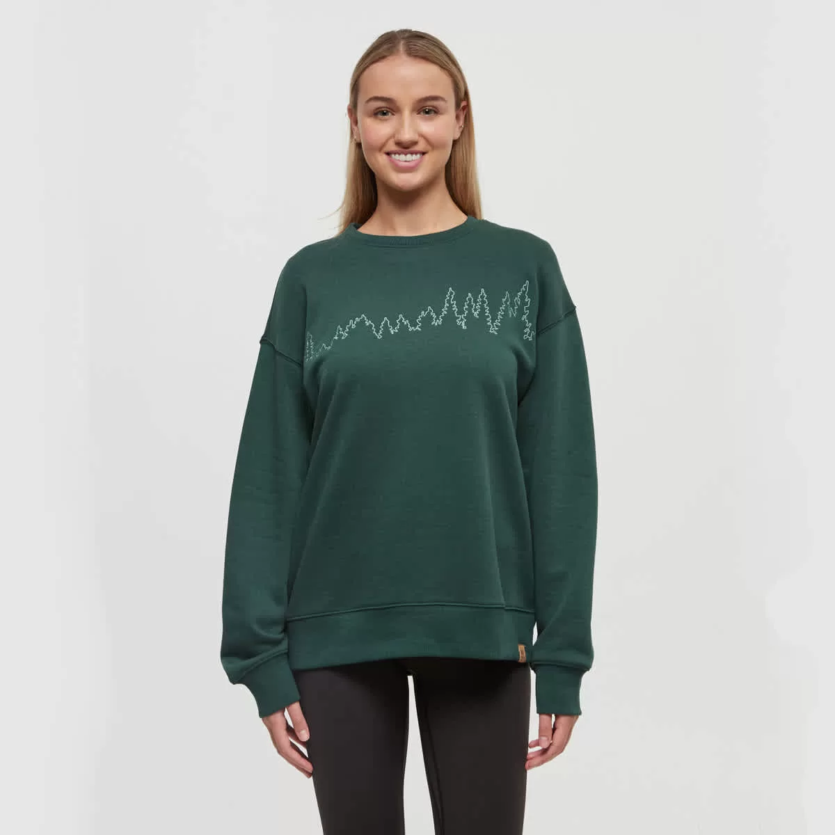 tentree W Juniper Outline Crew Forest Pine/Jade
