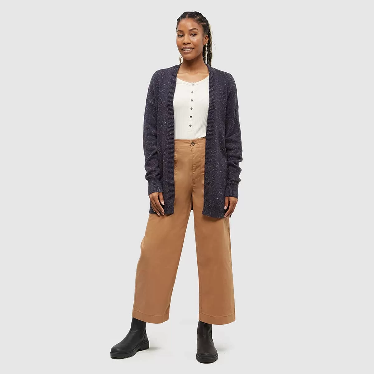 tentree W Prairies Nep Cardigan Midnight Blue Nep - Image 3