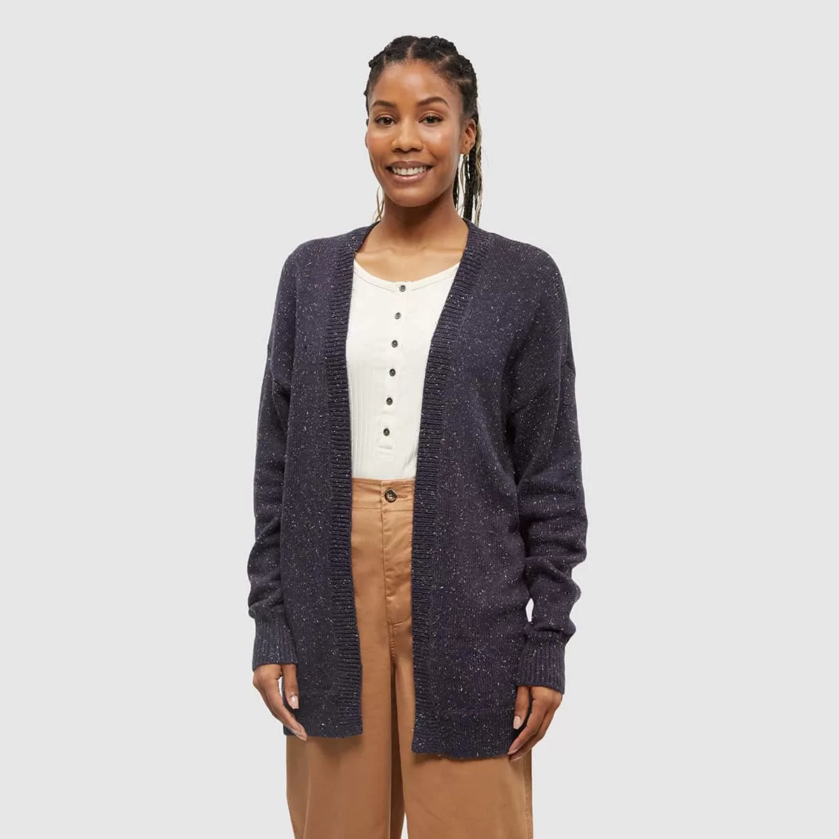 tentree W Prairies Nep Cardigan Midnight Blue Nep