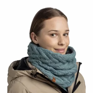 Buff Knitted & Fleece Neckwarmer Caryn Blue Glass