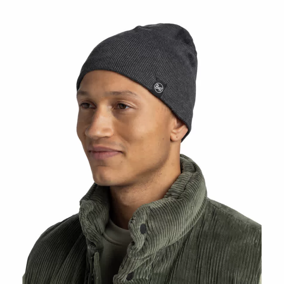 Buff Knitted & Fleece Band Beanie Lilon Short HEATHER GREY