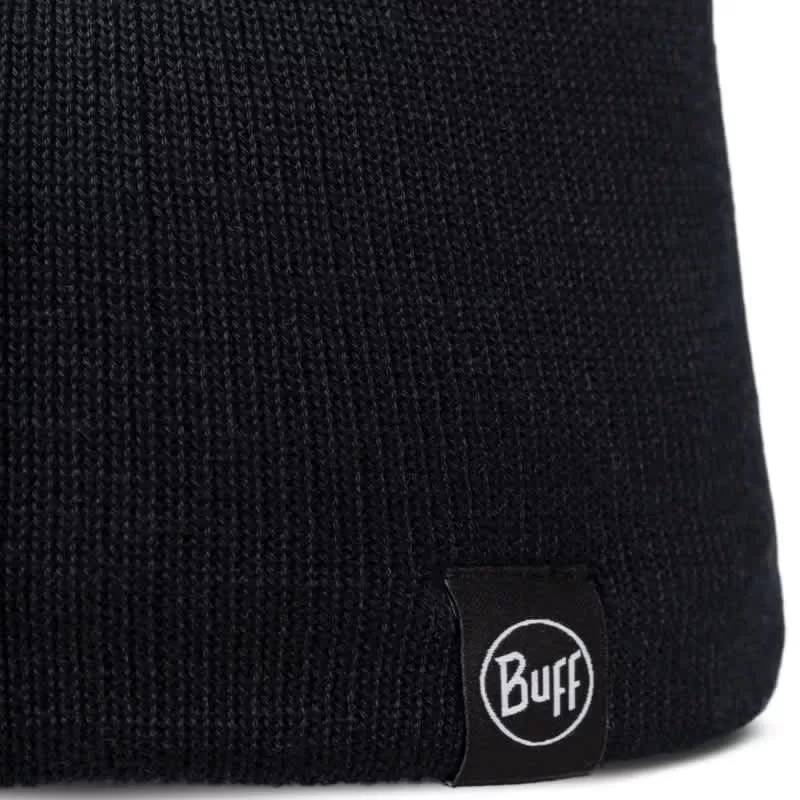 Buff Knitted & Fleece Band Beanie Lilon Short Black - Image 4