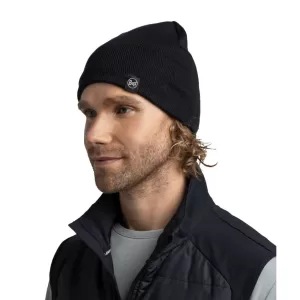 Buff Knitted & Fleece Band Beanie Lilon Short Black