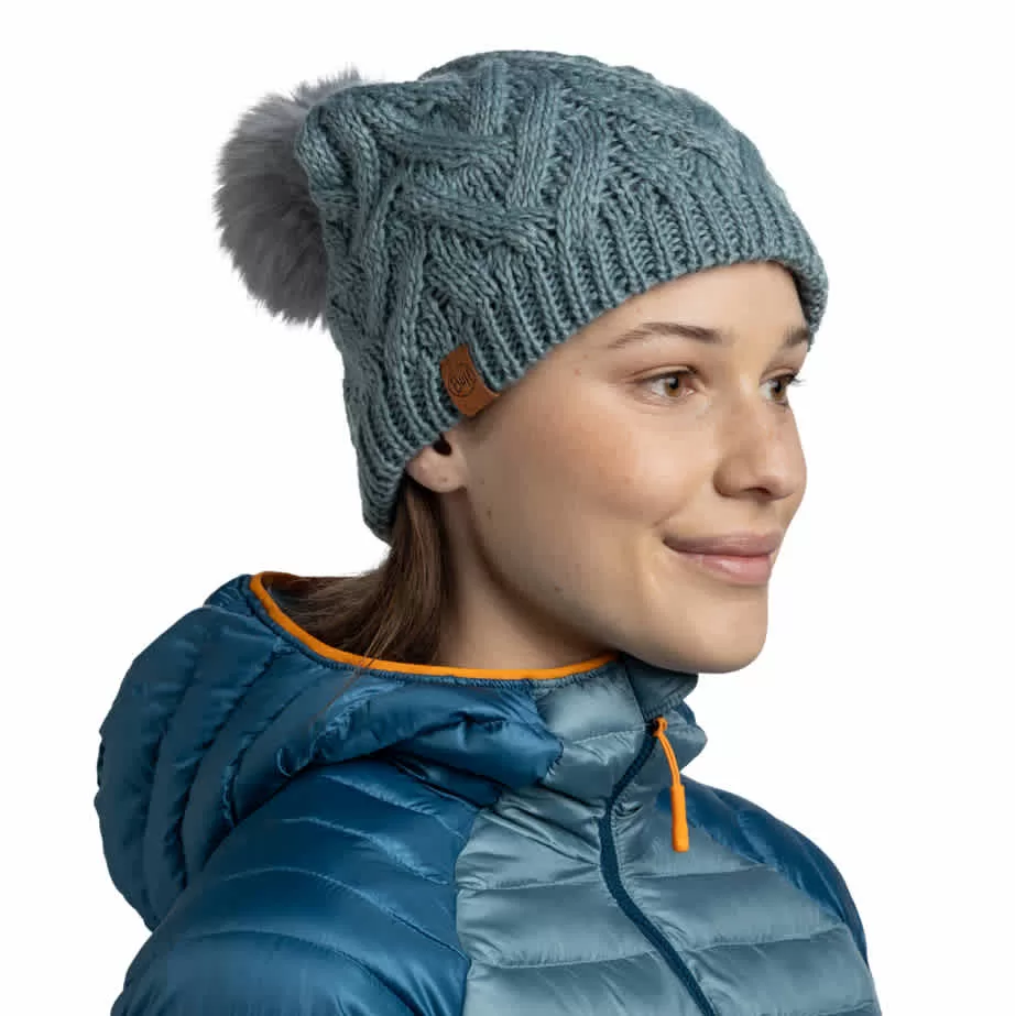 Buff Knitted & Fleece Beanie Caryn BLUE GLASS