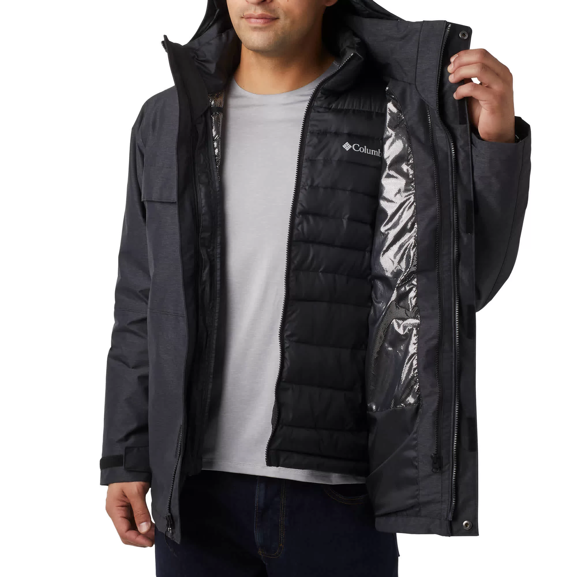 Columbia M Cloverdale II 3 in 1 Jacket Black - Image 2