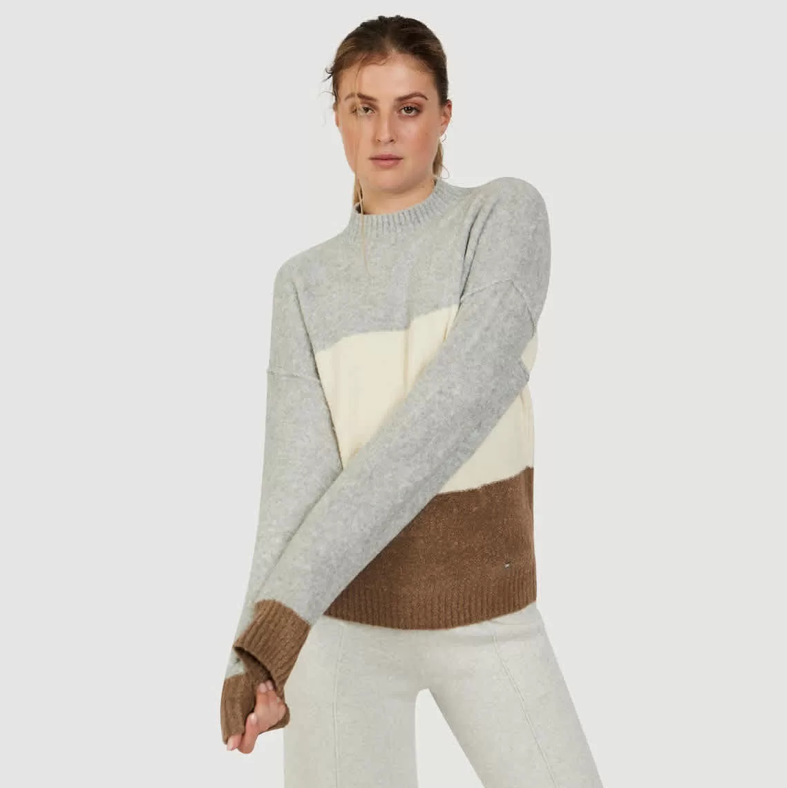 FIG KANSAI SWEATER - GREY HEATHER COMBO