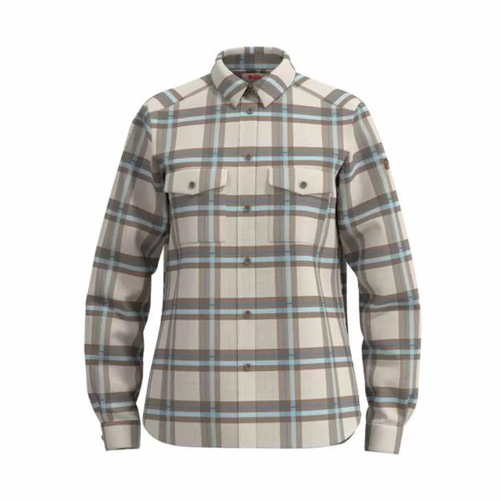 Fjallraven W Övik Heavy Flannel Shirt Chalk White-Fossil